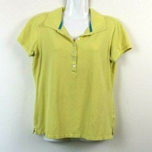 Izod Womens Cotton Short Sleeve Buttons Polo Shirt